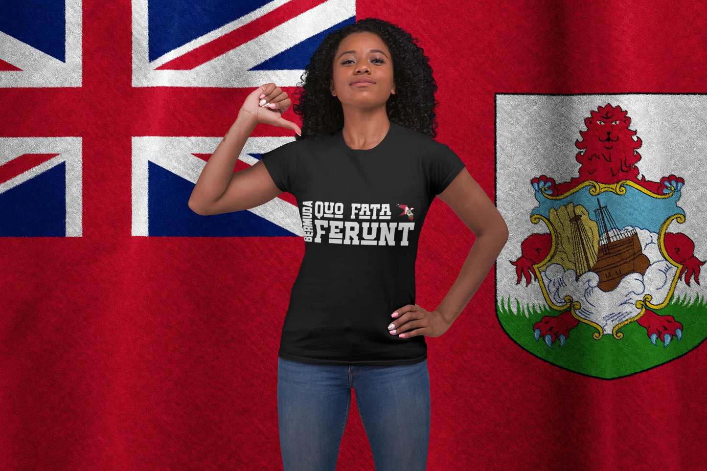 Bermuda Motto Shirt – Quo Fata Ferunt Cahow Design