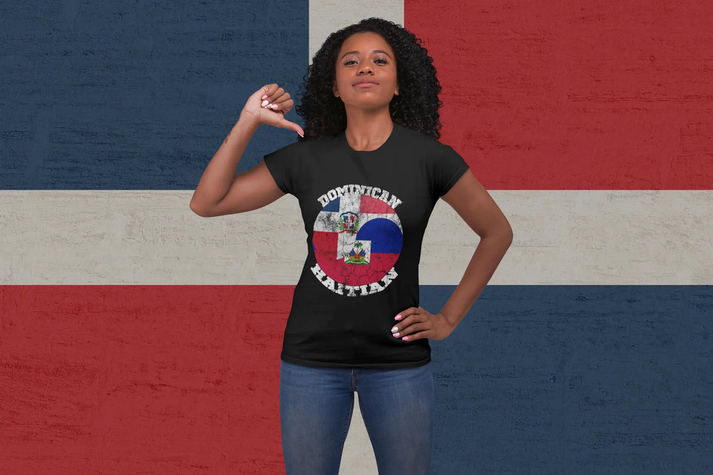 Dominican Haitian Flag T-Shirt – Dominican Republic Haiti Unity Pride Tee
