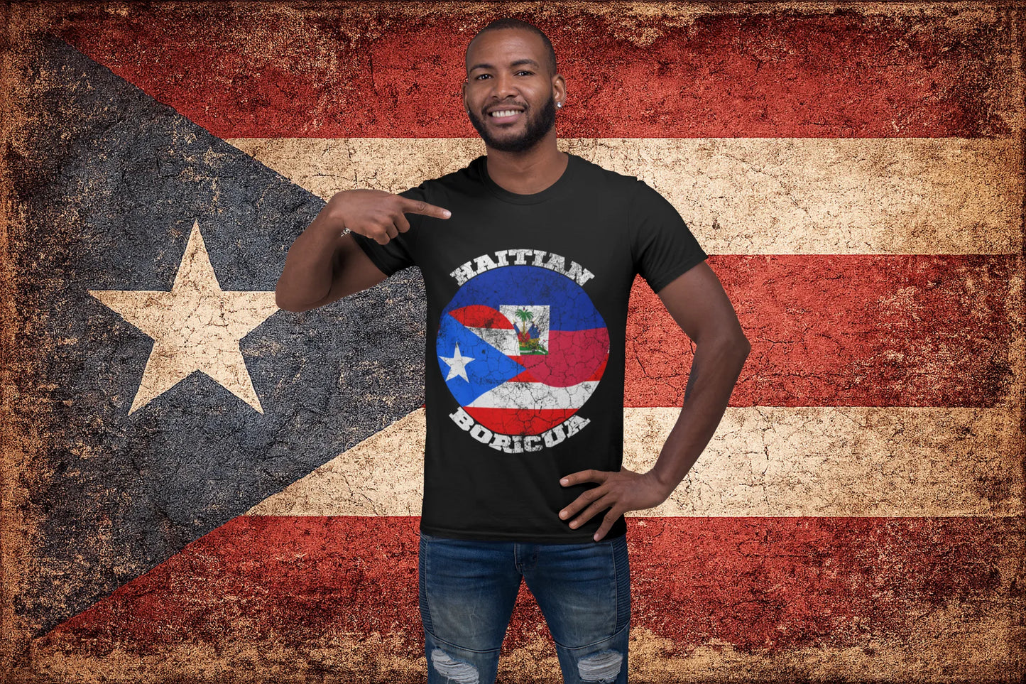 Haitian Boricua Flag T-Shirt – Haiti Puerto Rico Caribbean Pride Tee