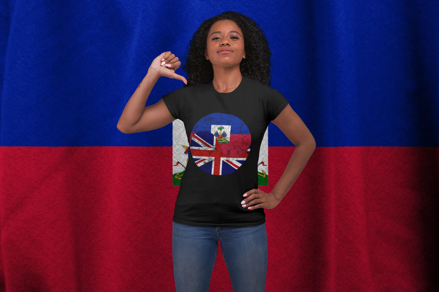 Haiti UK Flag Fusion T-Shirt – Unique Caribbean Heritage Design