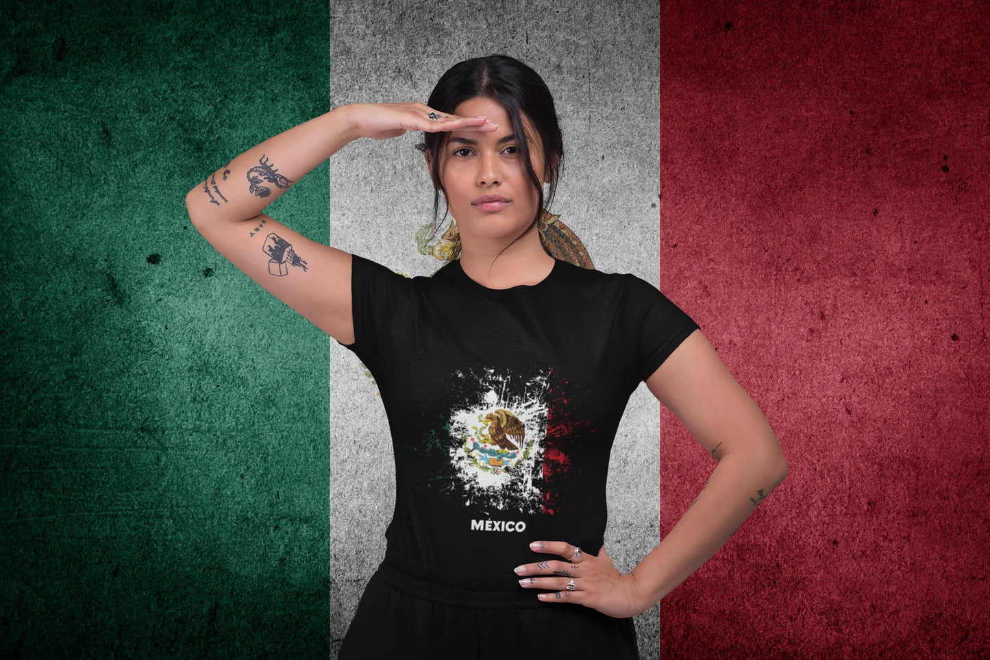 Mexico Eagle Splash Design – Mexican Pride Flag Style
