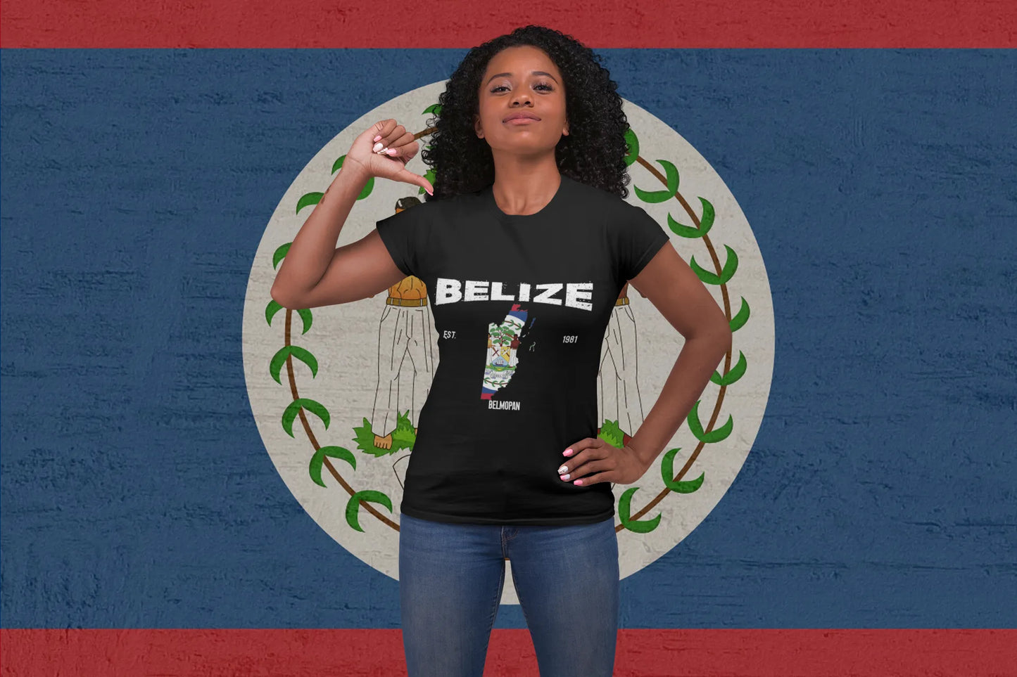 Belize Map Flag Shirt – Belmopan 1981 Belize Pride Design