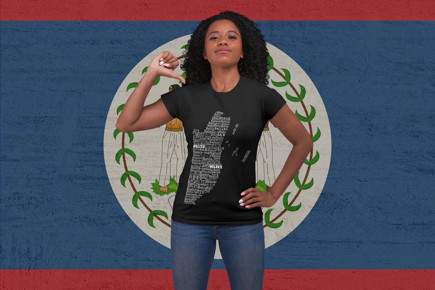 Belize Name in World Languages Map Shirt – Global Typography Design