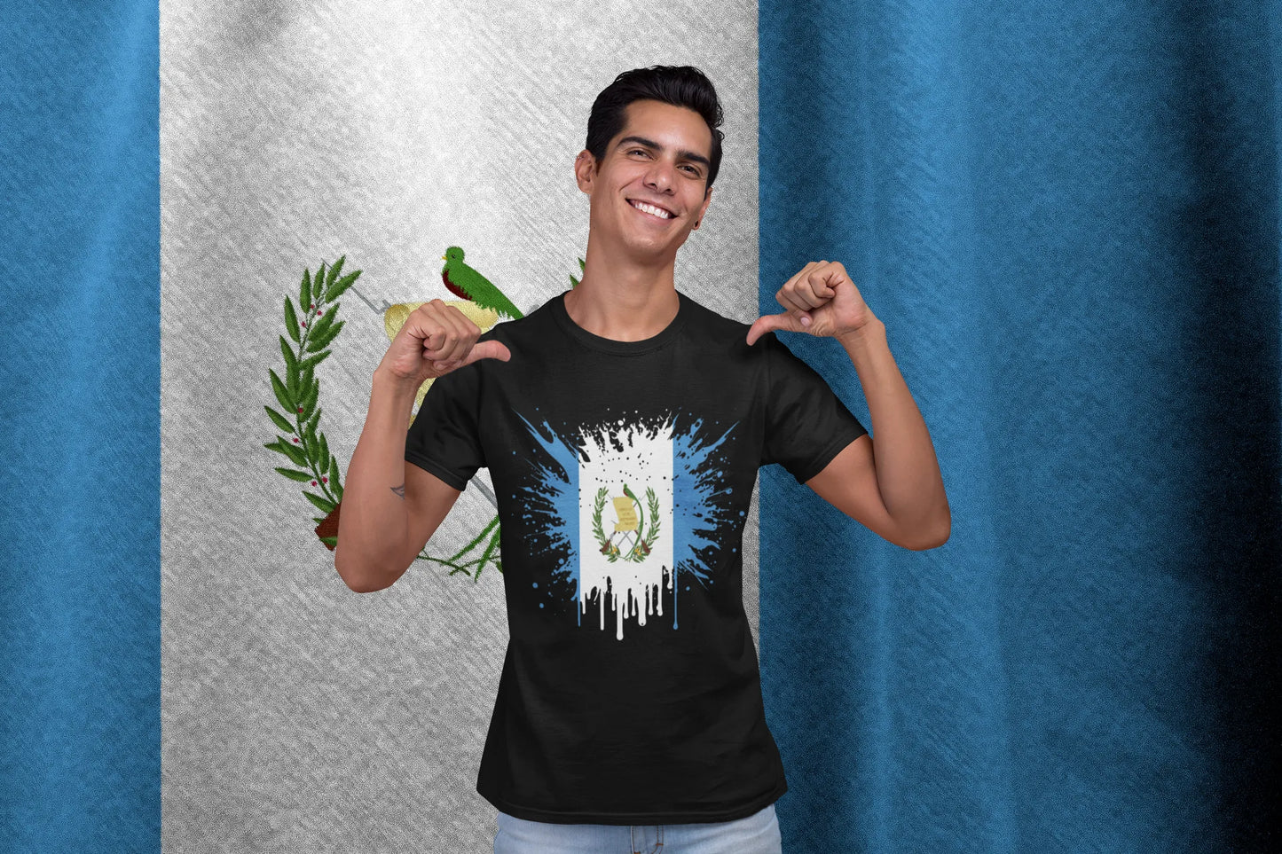 Guatemala Flag Paint Splash T-Shirt – Guatemalan Pride Distressed Design
