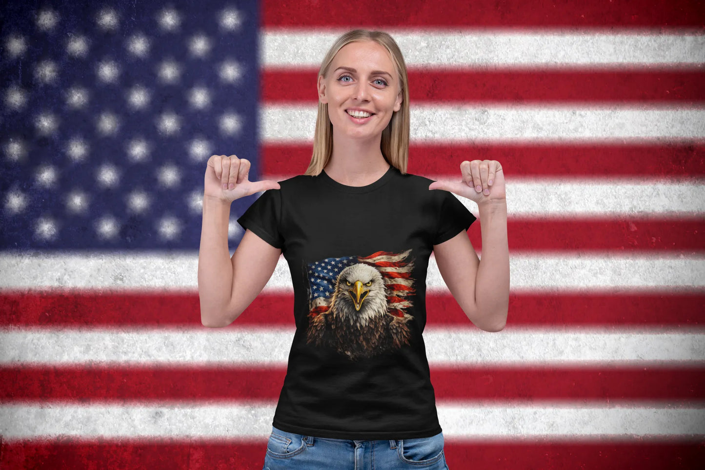 Bald Eagle American Flag T-Shirt – Patriotic USA Freedom Shirt, Independence 1776 Tee, 4th of July Gift