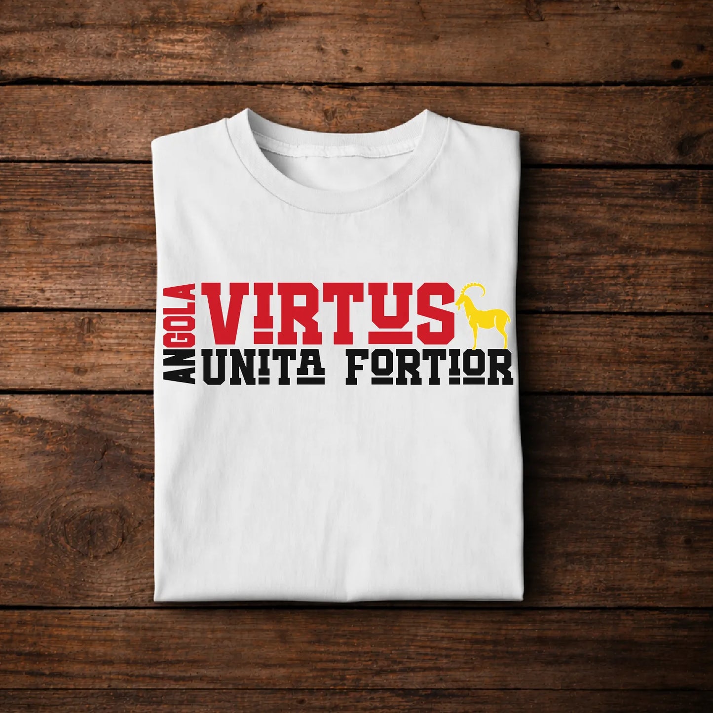 Angola Sable Antelope Shirt – Virtus Unita Fortior Unity Strength Graphic Tee