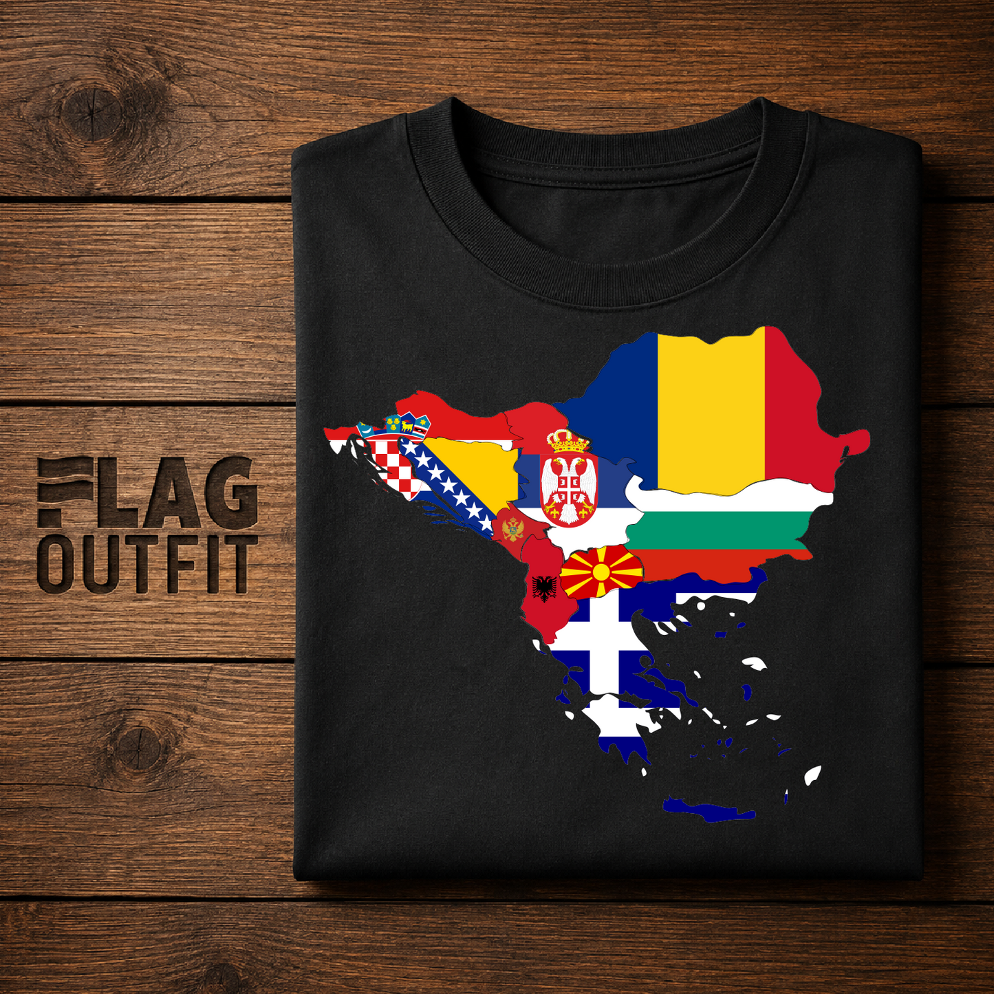 Balkan Countries Map T-Shirt | Balkans Flags Map Shirt | Southeast Europe Heritage Gift | Balkan Pride Tee