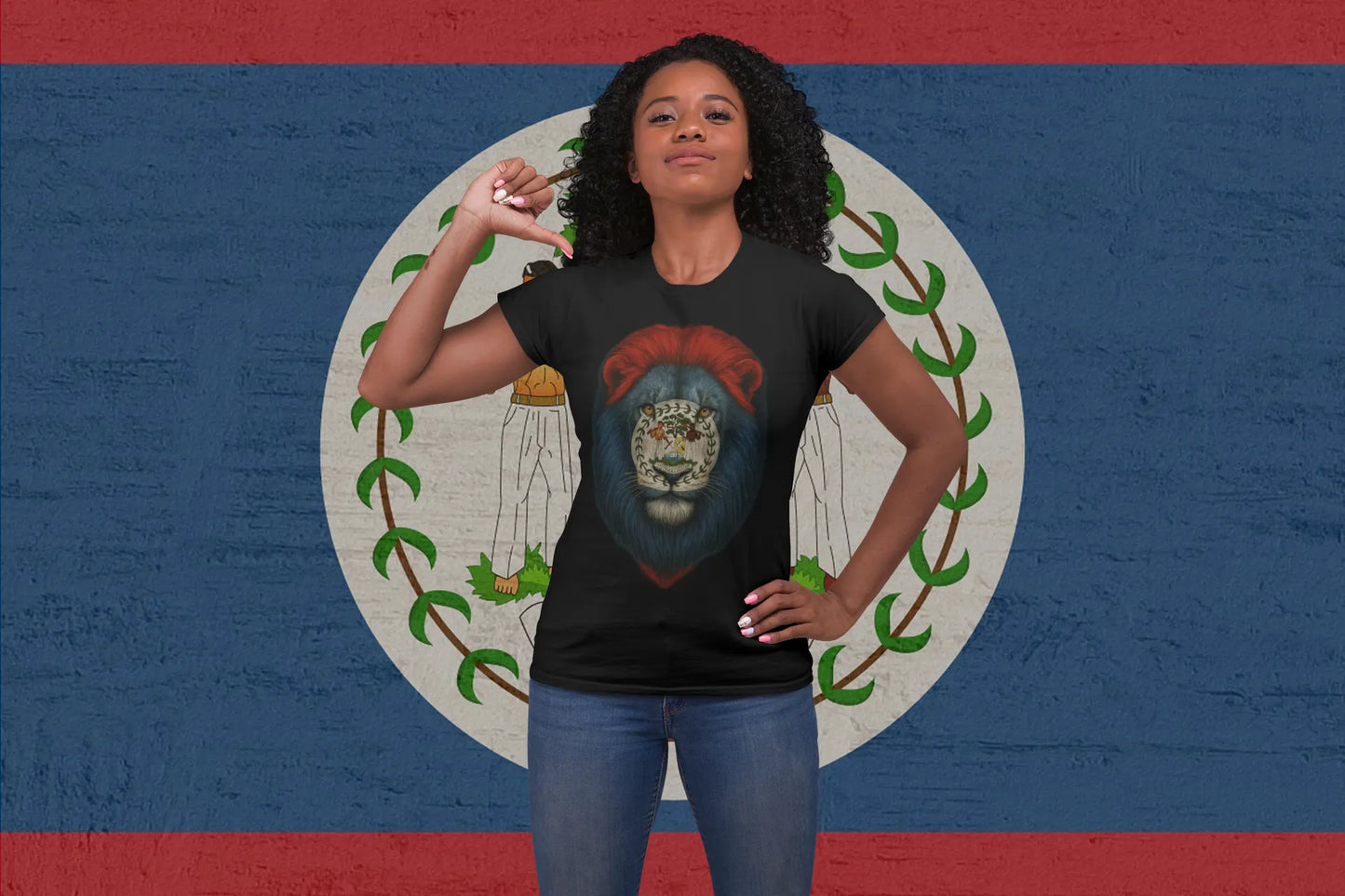 Belize Flag Lion T-Shirt – Bold Animal Patriot Design