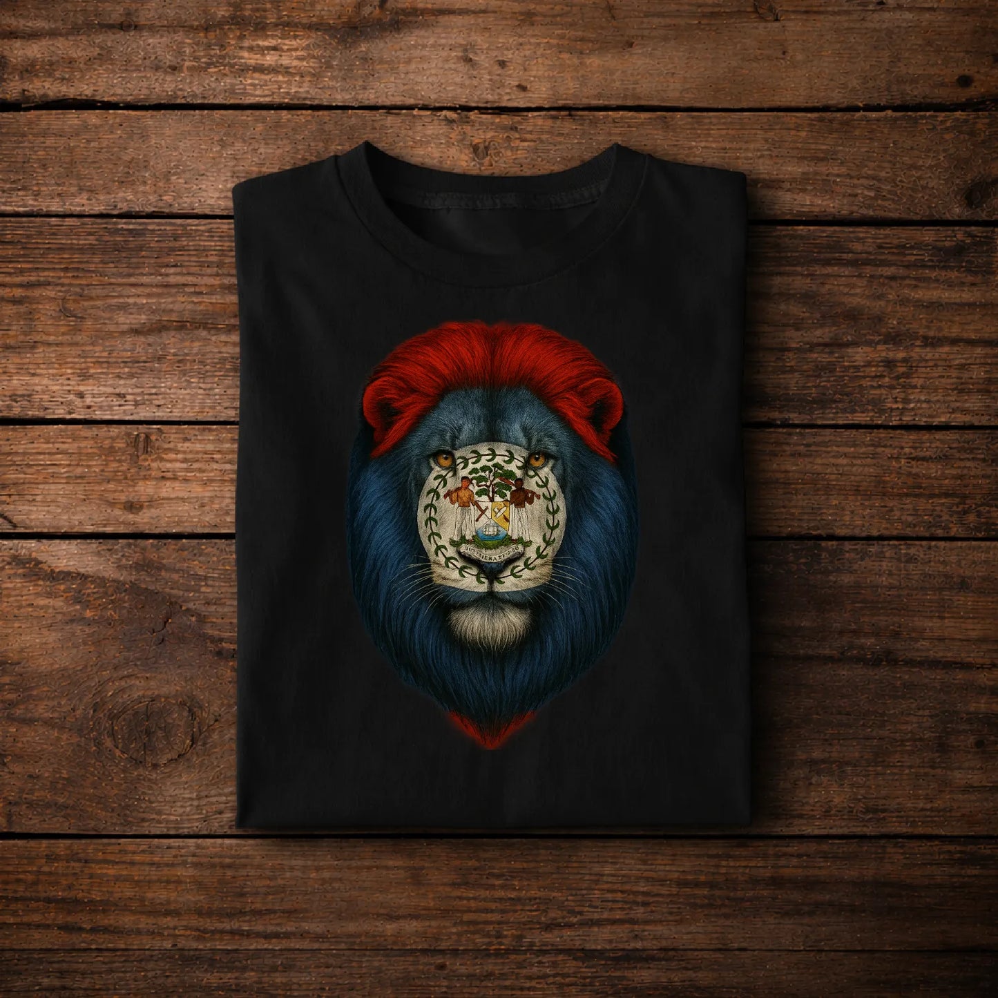 Belize Flag Lion T-Shirt – Bold Animal Patriot Design