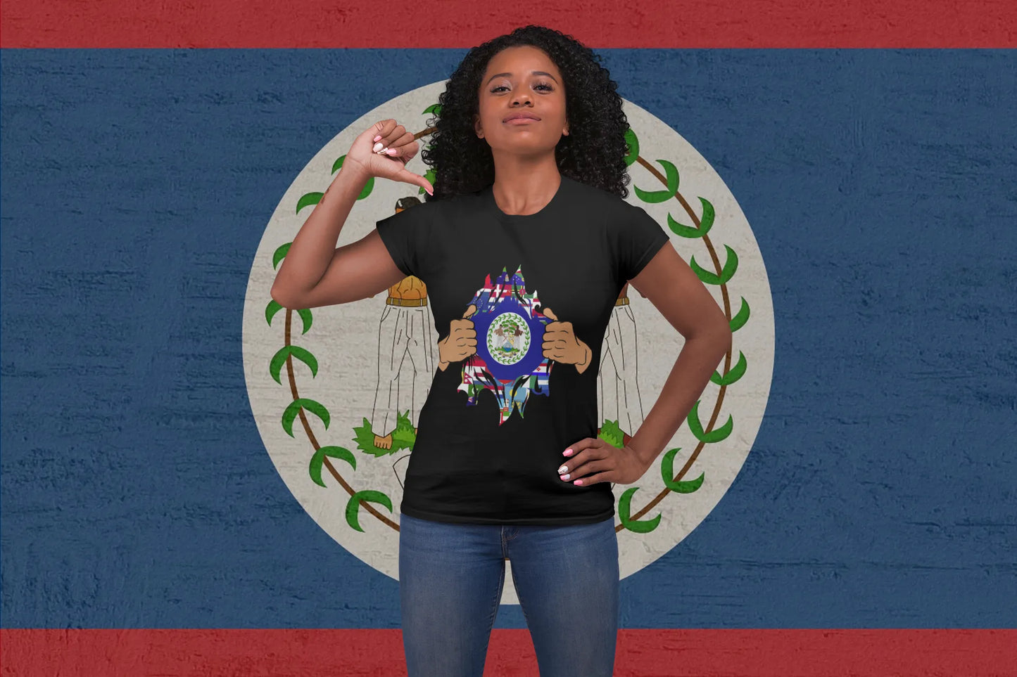 Belize Flag T-Shirt – Ripped Torn Flag Belize Pride Design