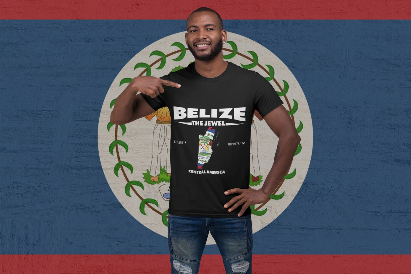 Belize The Jewel T-Shirt – Vintage Travel Belize Map Design