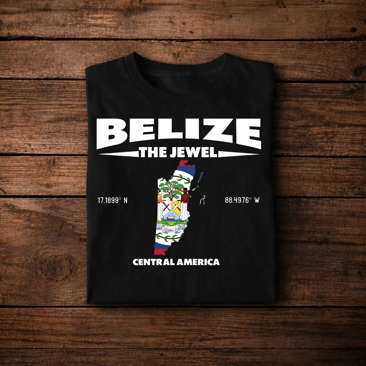 Belize The Jewel T-Shirt – Vintage Travel Belize Map Design