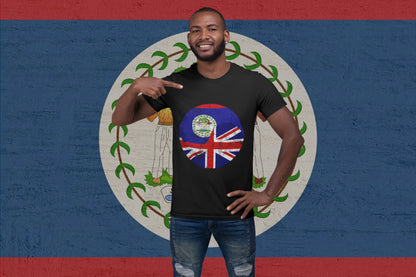 UK Belize Flag T-Shirt – British Belize Heritage Circle Design