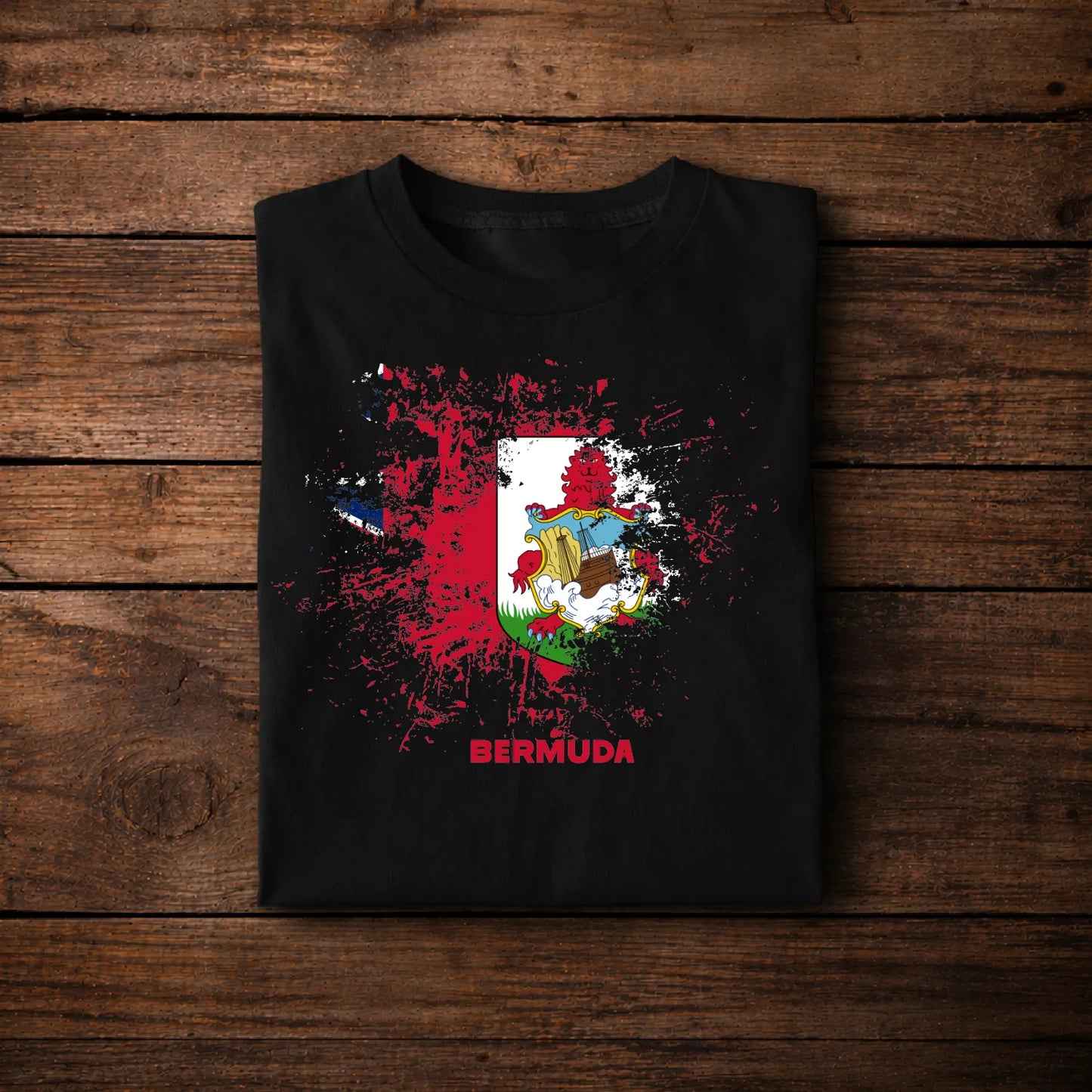 Bermuda Flag T-Shirt – Artistic Paint Splash Bermuda Design