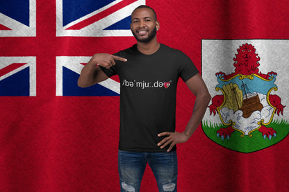 Bermuda Pronunciation T-Shirt – /bəˈmjuːdə/ Minimal Language Design
