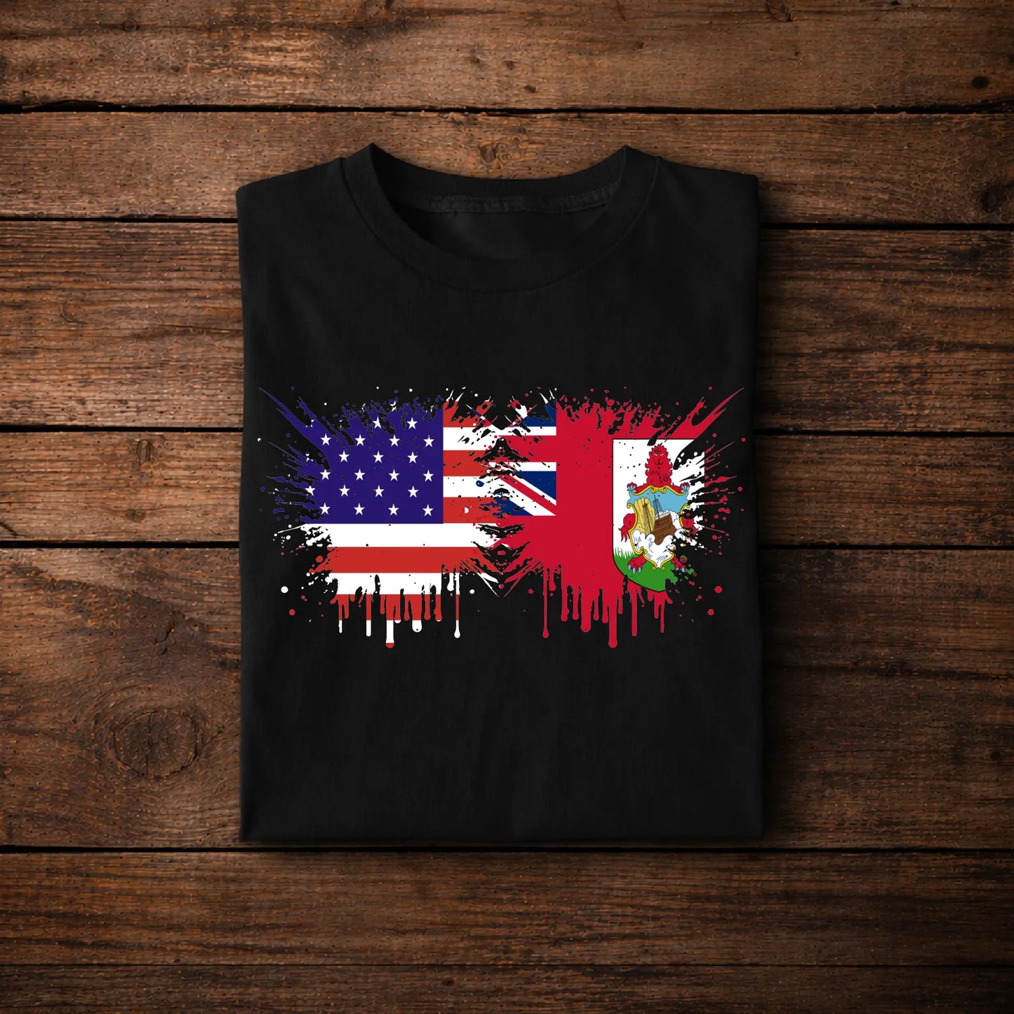 USA Bermuda Flag Grunge Design – American Bermuda Pride