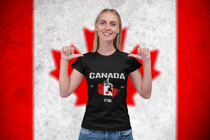 Canada Ottawa Vintage Flag Map T-Shirt – Patriotic Graphic Tee
