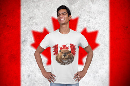Canada Beaver Flag Vintage T-Shirt – Patriotic Animal Graphic Tee