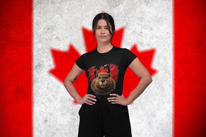 Canada Beaver Flag Vintage T-Shirt – Patriotic Animal Graphic Tee