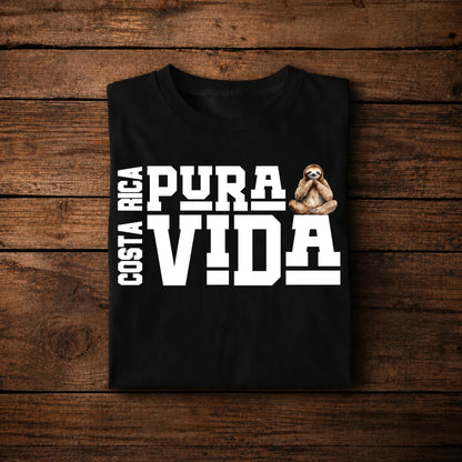 Costa Rica Sloth Vida T-Shirt – Funny Costa Rican Pride Shirt | Pura Vida Graphic Tee