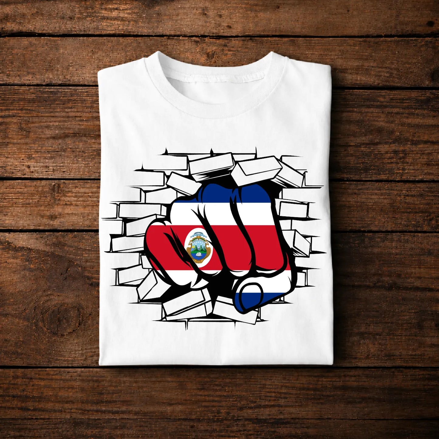 Costa Rica Fist Smashing Through Wall – Power and Pride Tee
