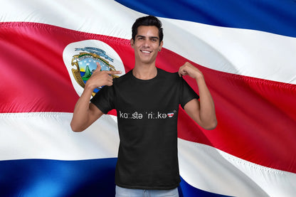 Costa Rica Phonetic Heart Flag – Minimalist Outline Typography Design