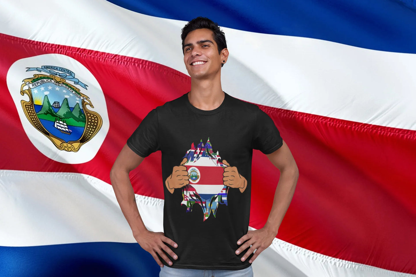 Costa Rica Ripping Through World Flags – Tico Pride Breaking Through