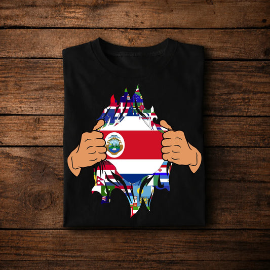 Costa Rica Ripping Through World Flags – Tico Pride Breaking Through