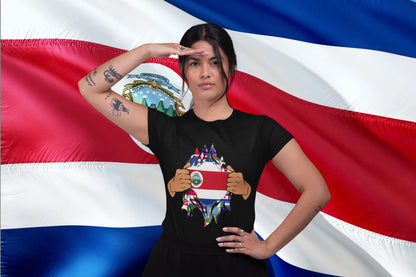 Costa Rica Ripping Through World Flags – Tico Pride Breaking Through