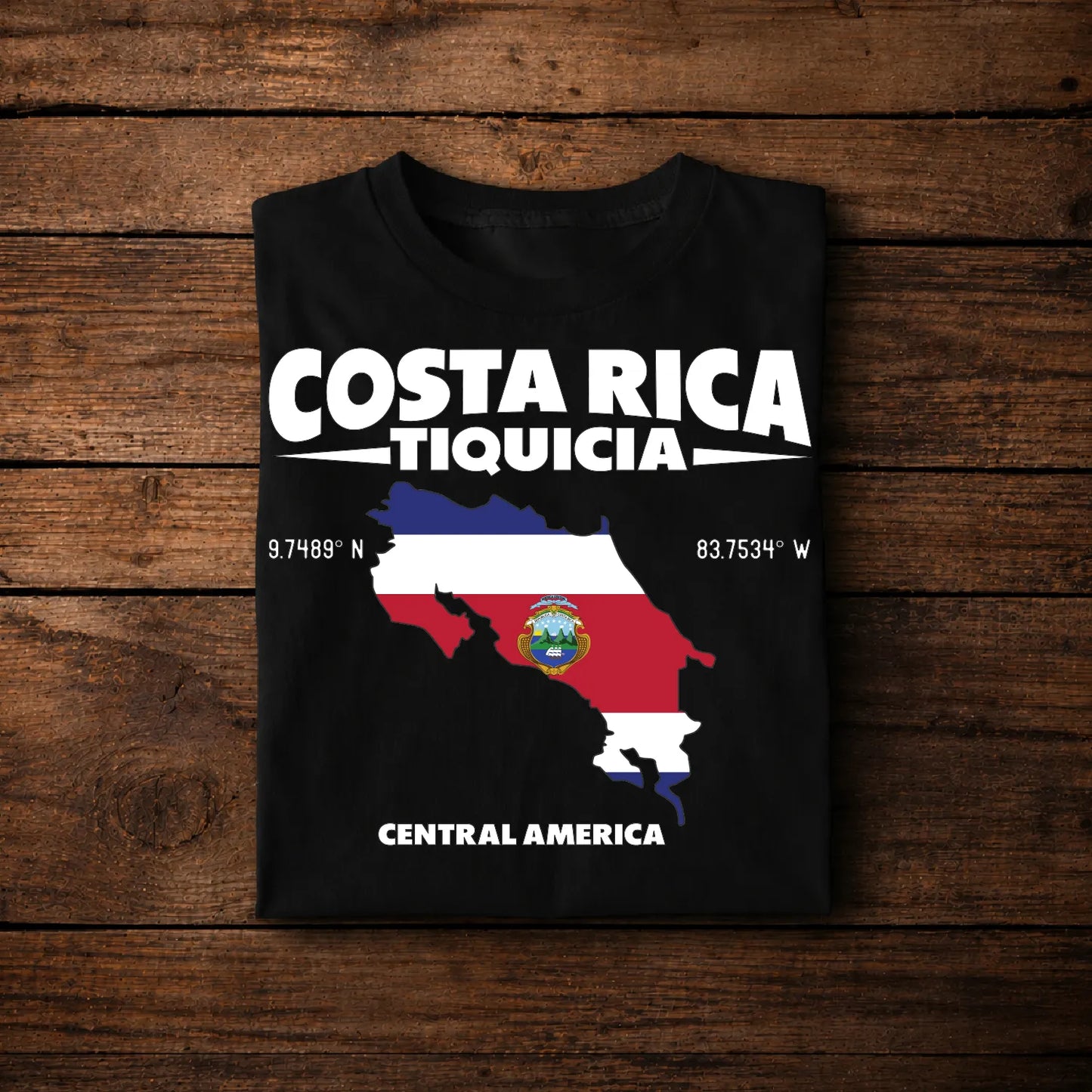 Costa Rica Tiquicia Map Flag – Central America Coordinates