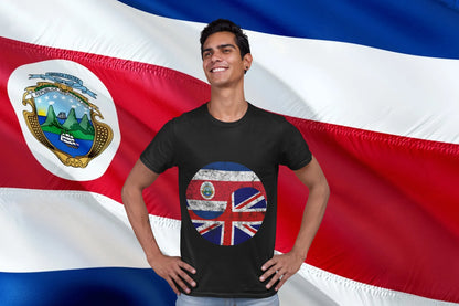 Costa Rica and United Kingdom Flag Fusion – British Union Jack and Tico Pride
