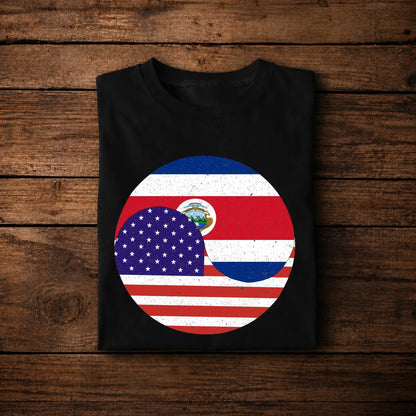Costa Rica USA Flag T-Shirt – Costa Rican American Pride Tee