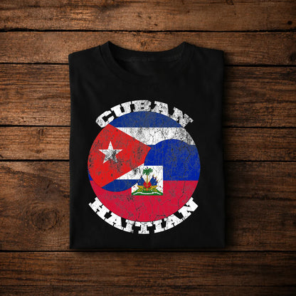 Cuba Haiti Flag T-Shirt – Cuban Haitian Caribbean Pride Unity Tee