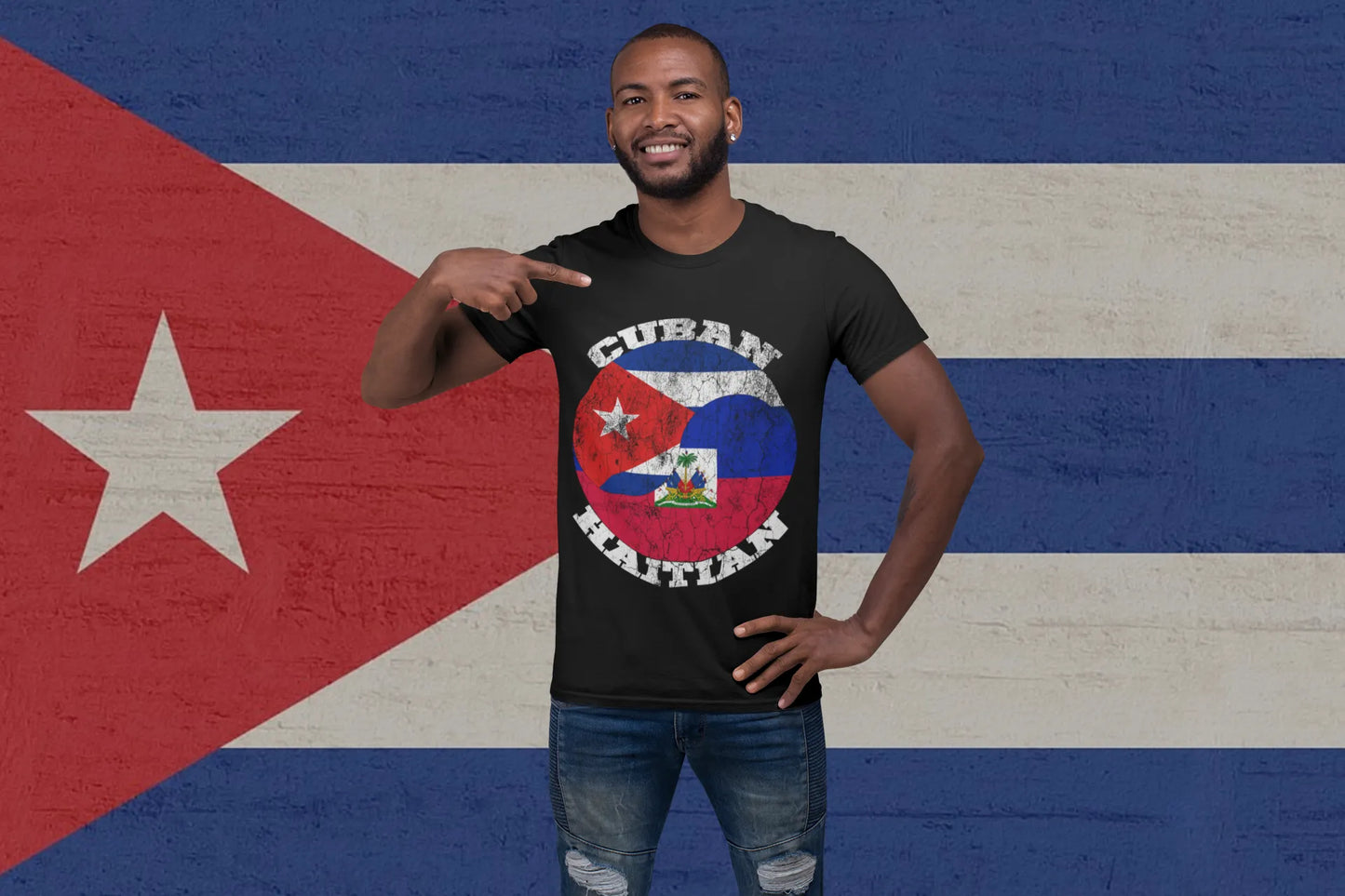 Cuba Haiti Flag T-Shirt – Cuban Haitian Caribbean Pride Unity Tee