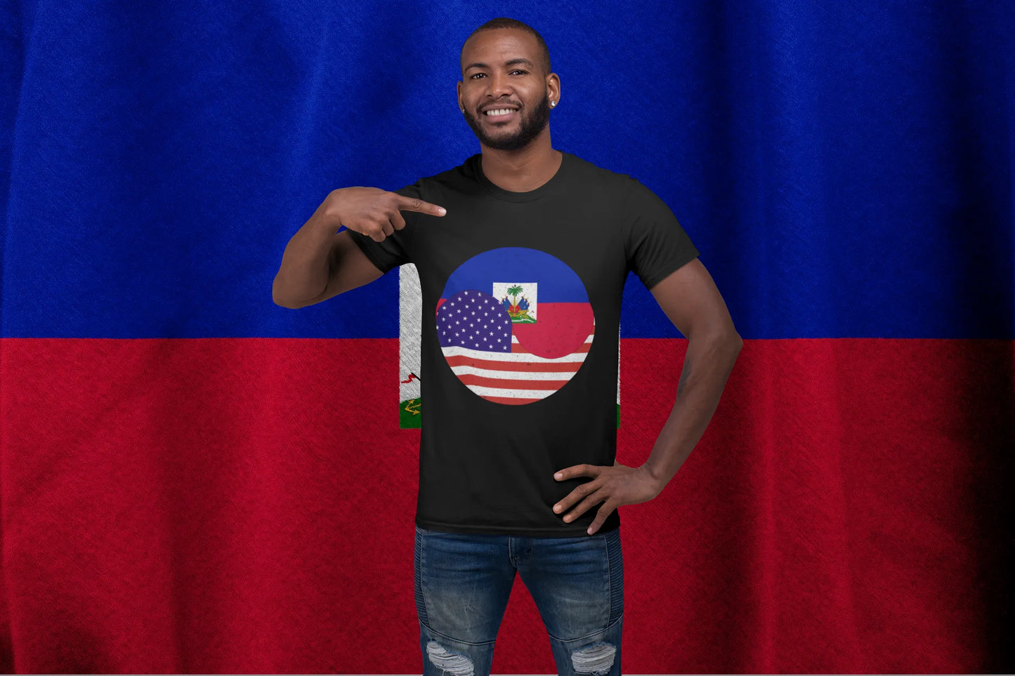 Haiti USA Flag T-Shirt – Haitian American Pride Unity Tee