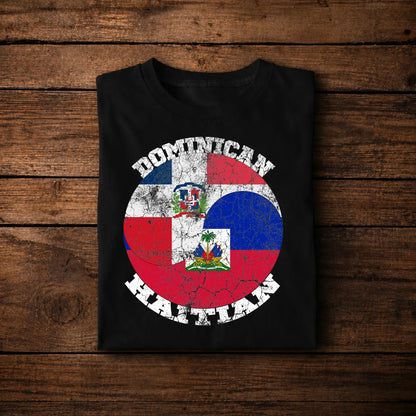 Dominican Haitian Flag T-Shirt – Dominican Republic Haiti Unity Pride Tee