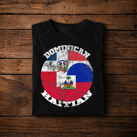 Dominican Haitian Flag T-Shirt – Dominican Republic Haiti Unity Pride Tee