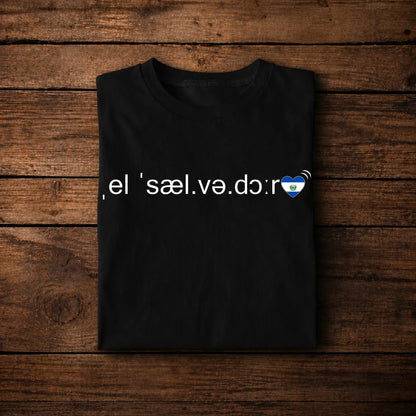 El Salvador Typography Map Shirt, Multilingual Word Cloud Design