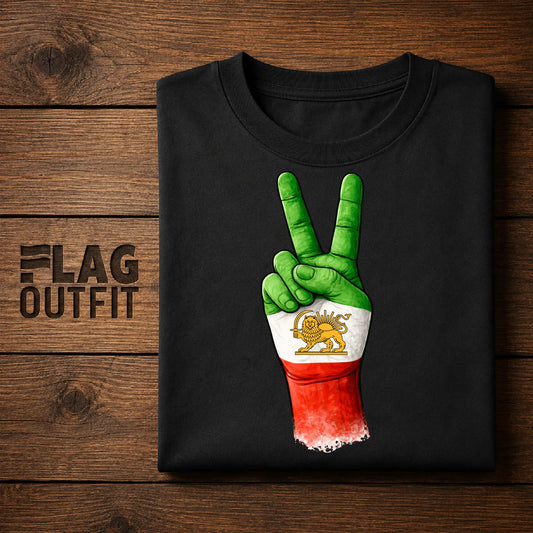 Persian Lion & Sun Victory Hand T-Shirt | Historic Iran Flag Shirt | Persian Heritage Gift | Vintage Lion and Sun Design