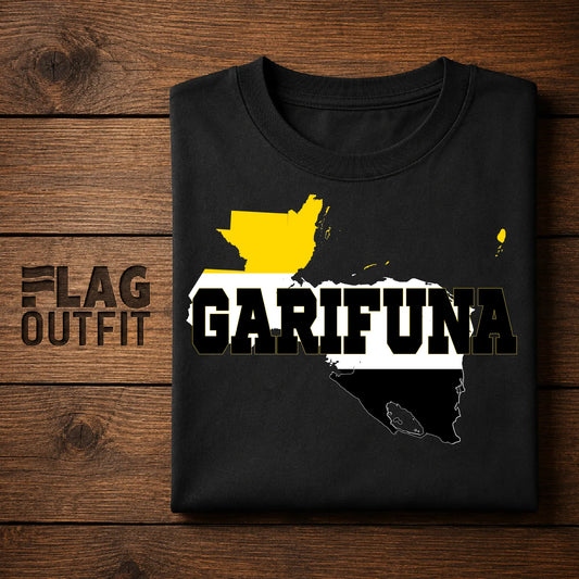 Garifuna Flag Map Shirt, Garifuna Heritage T-Shirt, Garinagu Culture Gift, Belize Honduras Guatemala Caribbean Pride
