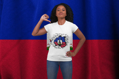 Haiti Flag Breakthrough Fist T-Shirt – Haitian Pride Graphic Tee