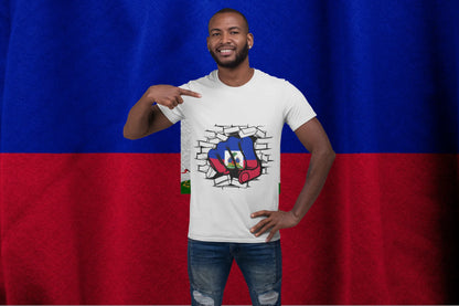 Haiti Flag Breakthrough Fist T-Shirt – Haitian Pride Graphic Tee