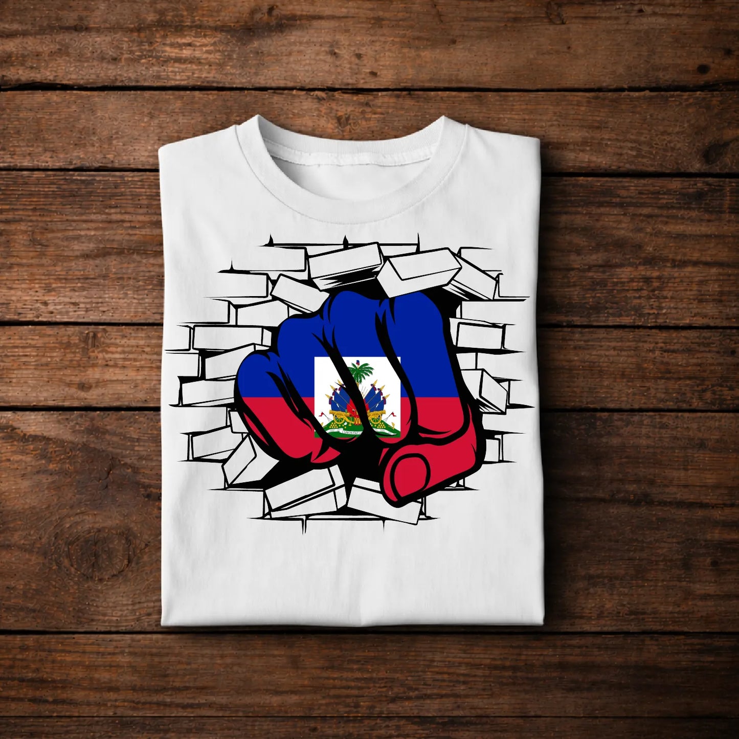 Haiti Flag Breakthrough Fist T-Shirt – Haitian Pride Graphic Tee