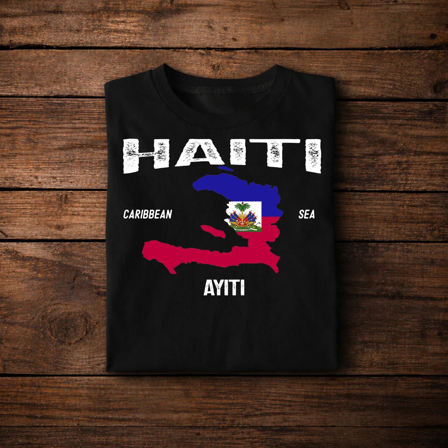 Haiti Flag Map T-Shirt AYITI Caribbean Pride Shirt Haitian Heritage Gift