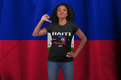 Haiti Flag Map T-Shirt AYITI Caribbean Pride Shirt Haitian Heritage Gift