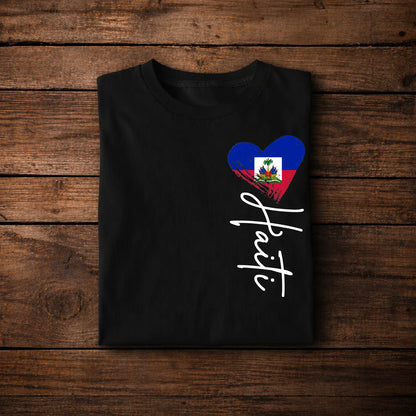 Haiti Heart T-Shirt – Haitian Flag Love Design Minimalist Haiti Pride Shirt
