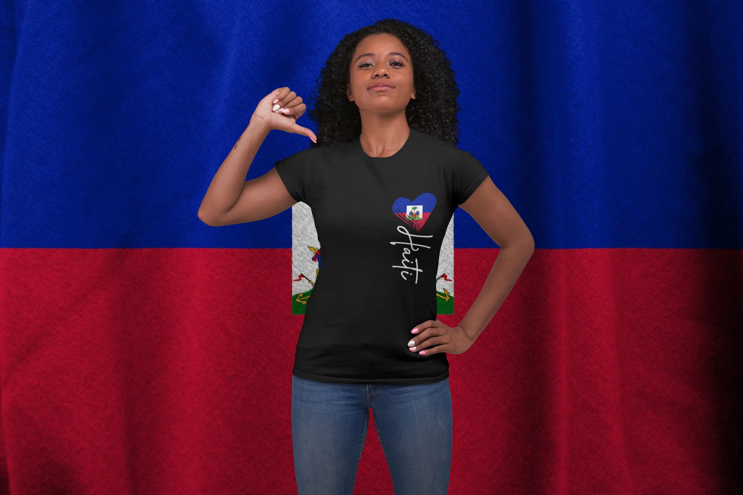 Haiti Heart T-Shirt – Haitian Flag Love Design Minimalist Haiti Pride Shirt