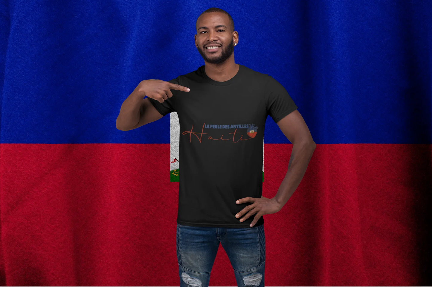 Haiti La Perle Des Antilles Heart Flag Shirt – Haitian Pride Graphic Tee