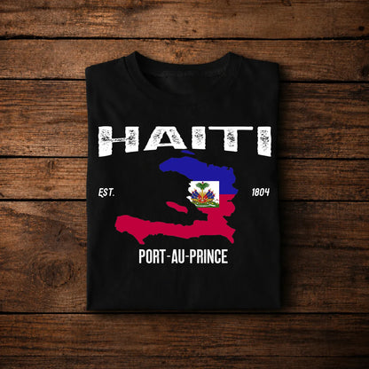 Haiti Port-au-Prince Vintage Map T-Shirt – Haitian Pride Independence Tee