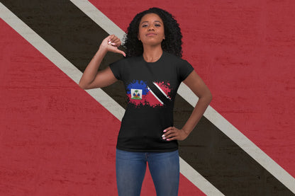Haiti Trinidad Flag T-Shirt – Caribbean Unity Shirt, Haitian Trinidadian Pride Tee